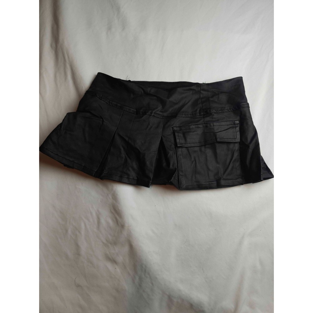 Almost Famous Pleated Skort Womens Medium Black Knit Cargo Streetwear Goth Emo